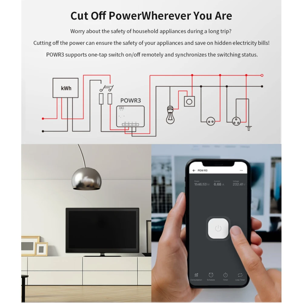 SONOFF Pow R3 - inteligentny włącznik WiFi z monitoringiem