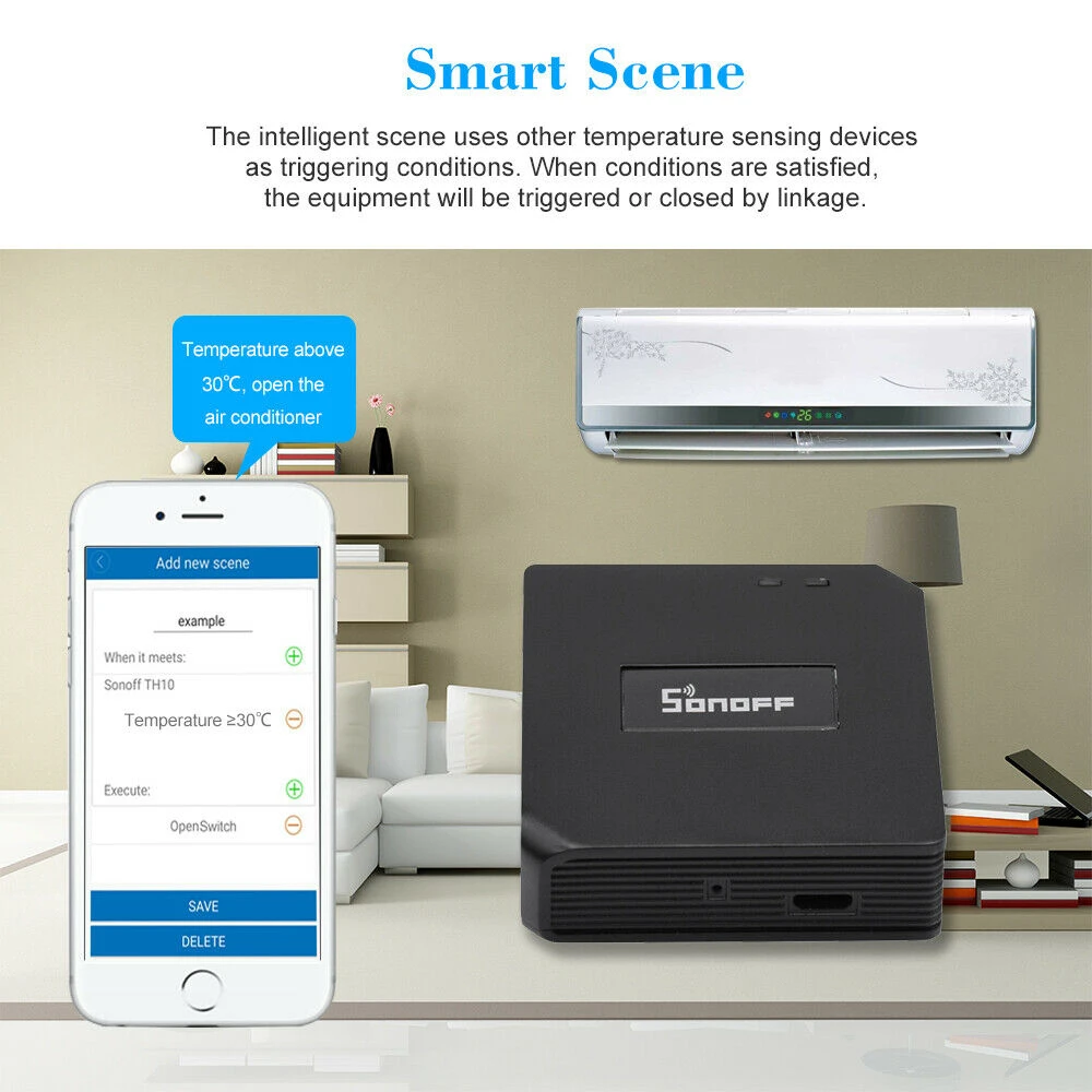 Sonoff RF Bridge 433MHz WiFi bezprzewodowy kompatybilny z Alexa i Google Home