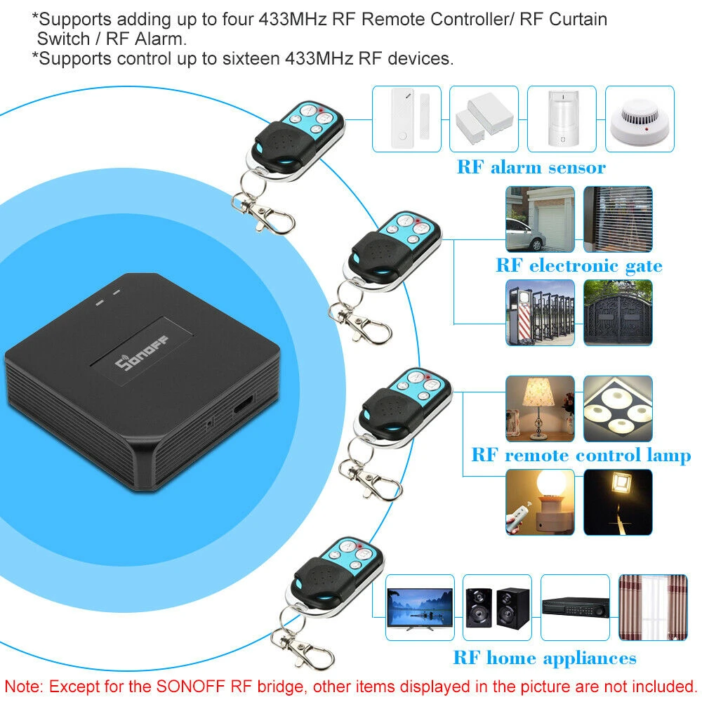 Sonoff RF Bridge 433MHz WiFi bezprzewodowy kompatybilny z Alexa i Google Home
