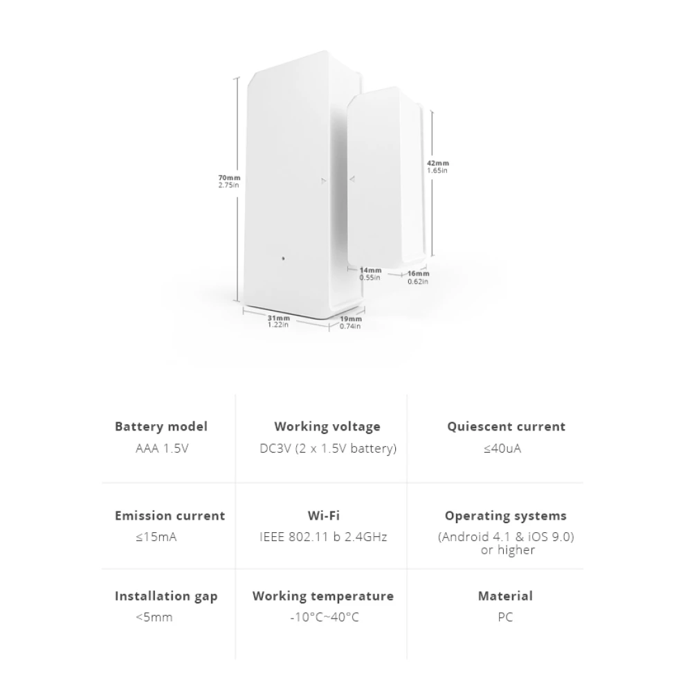 SONOFF SDW2 WiFi bezprzewodowy czujnik otwarcia drzwi i okna
