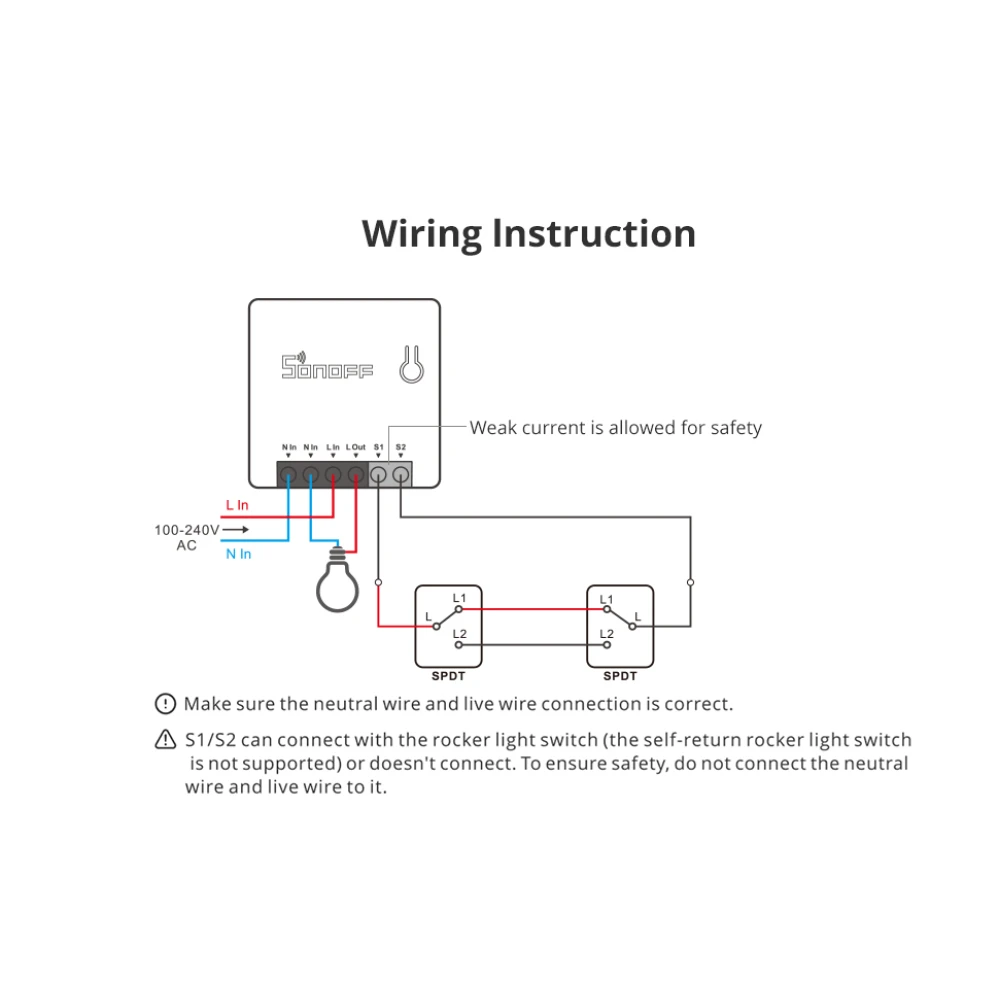 SONOFF ZBMINI ZigBee inteligentny mini włącznik do oświetlenia 2-kierunkowego
