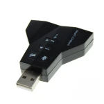 Tarjeta de sonido USB dual con conectores para micrófono y altavoces