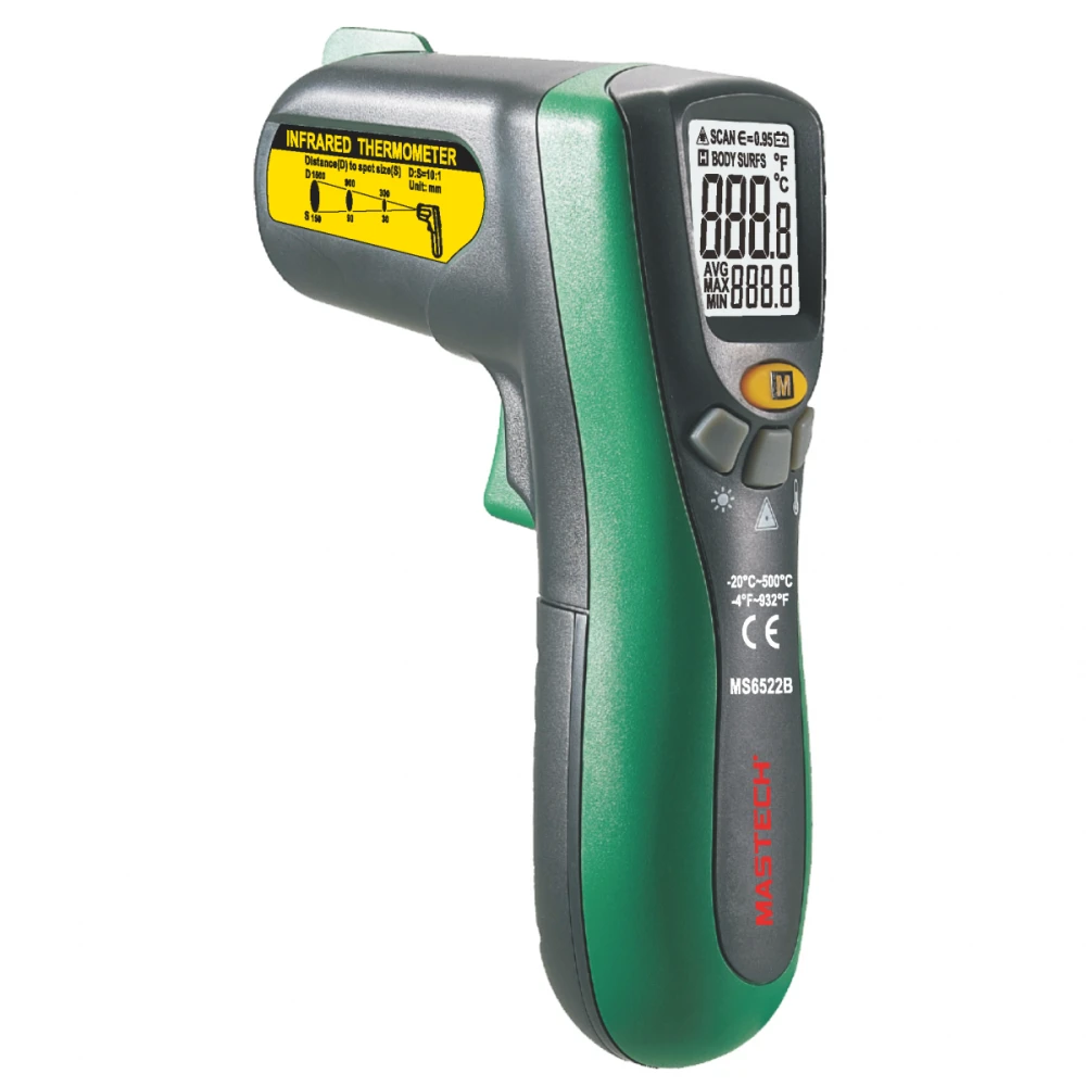 Termometr na podczerwień Mastech MS6522B z laserem (-20°C do +500°C)