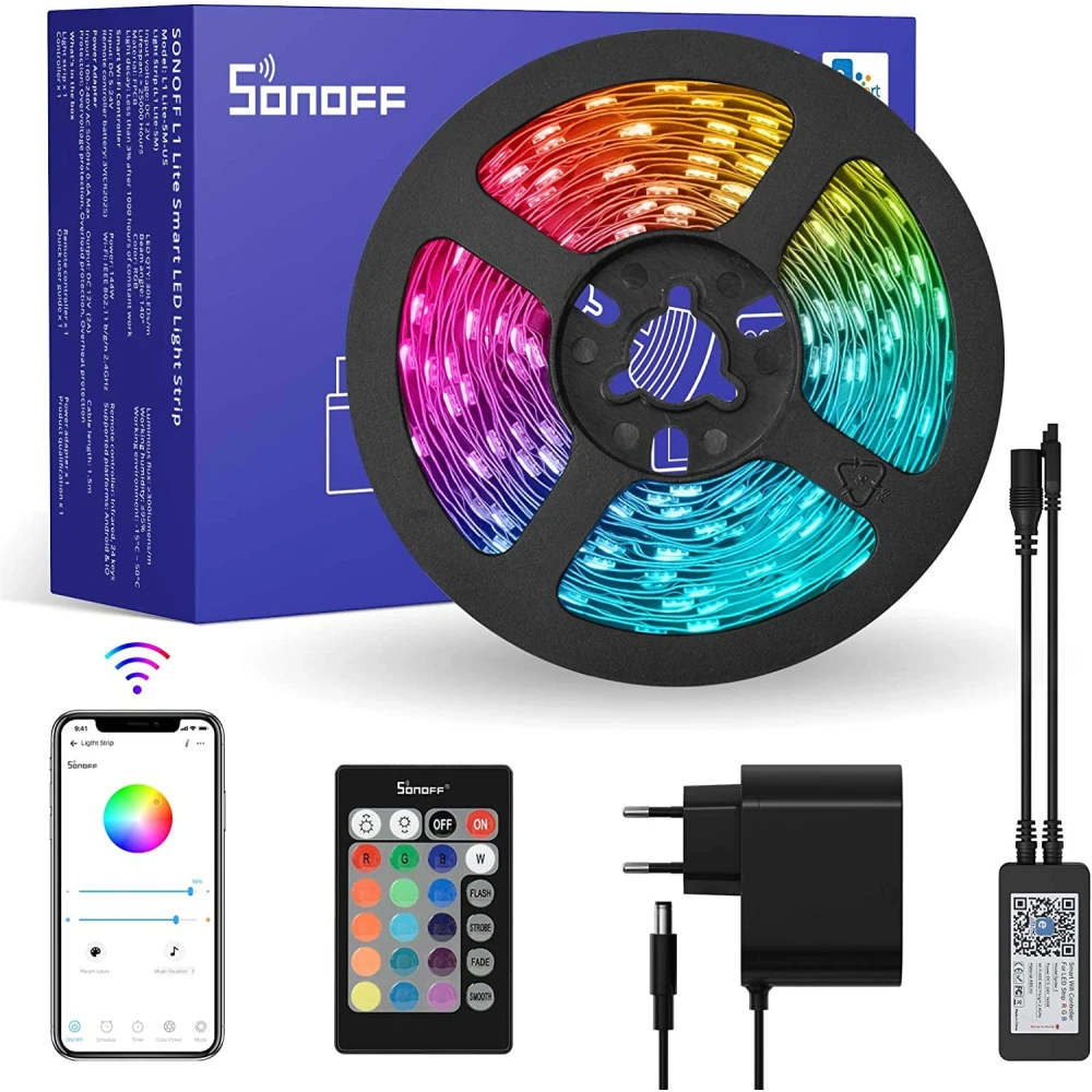Inteligentna taśma LED WiFi SONOFF L2 Lite 5 metrów z pilotem i aplikacją