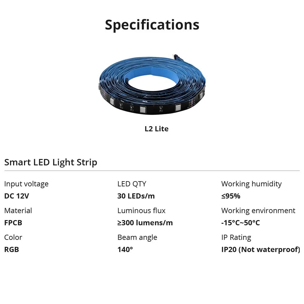 Inteligentna taśma LED WiFi SONOFF L2 Lite 5 metrów z pilotem i aplikacją