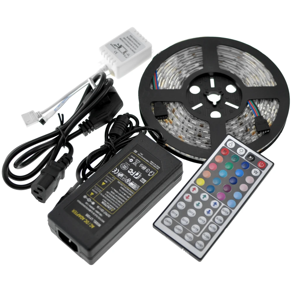 Taśma LED RGB 5m 300 LED SMD 5050 z pilotem 44 klawisze 12V