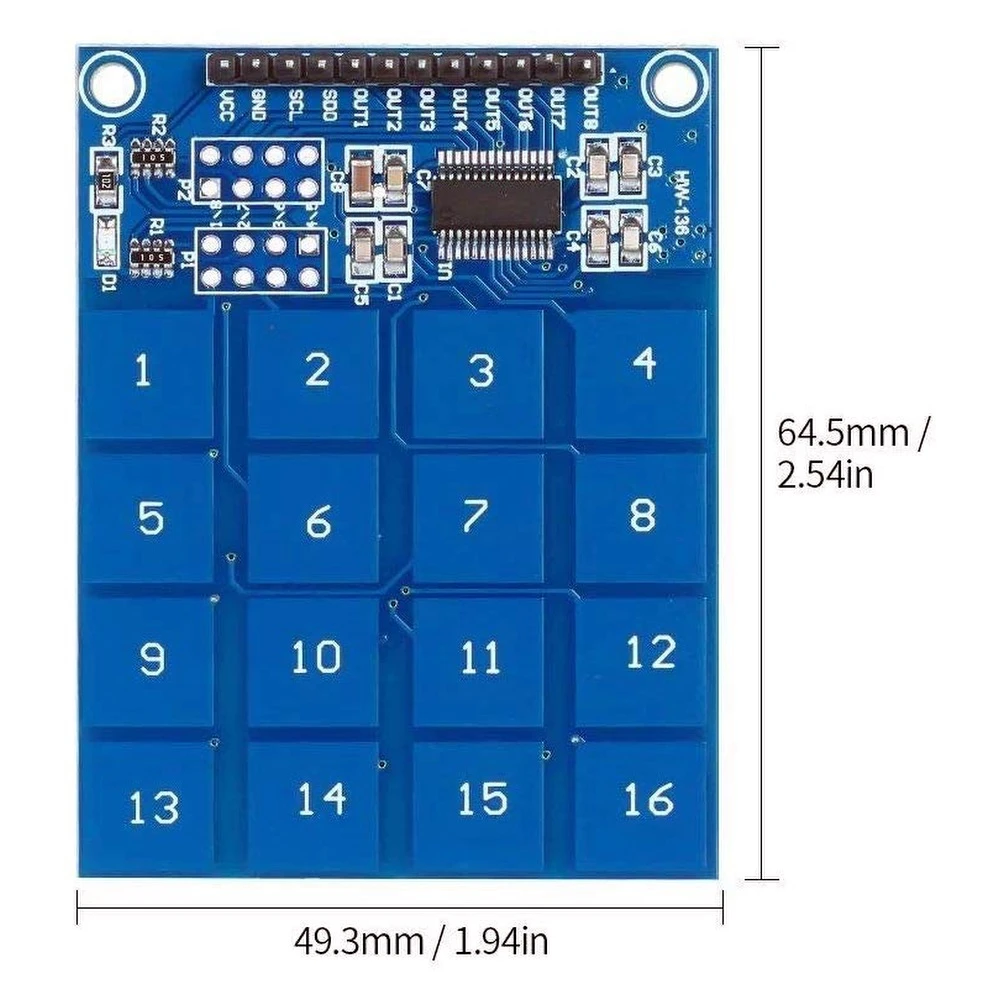TTP229 moduł pojemnościowego przełącznika dotykowego 16 kanałów do Arduino
