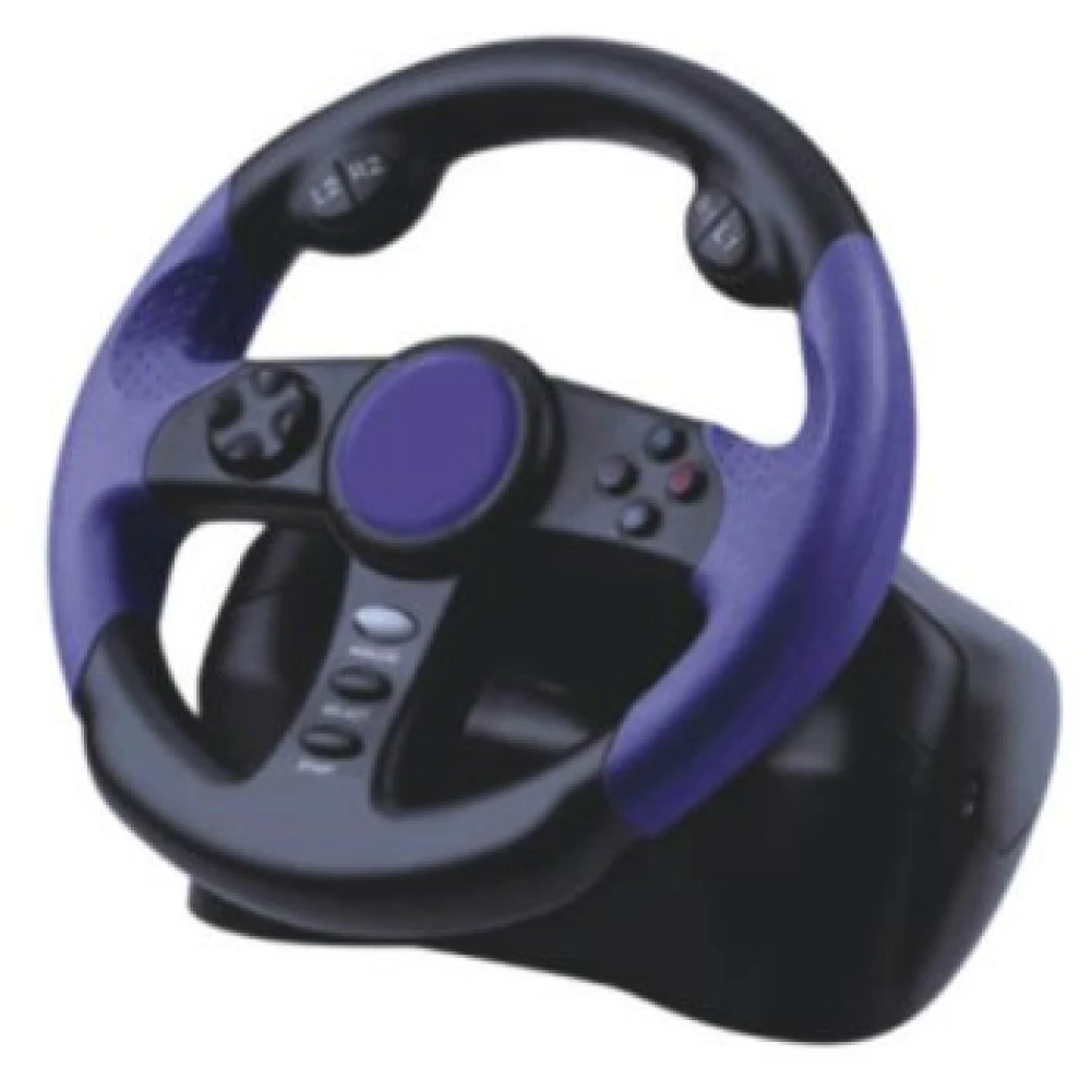 Kierownica wyścigowa do Playstation 2 z pedałami i technologią Dual Shock