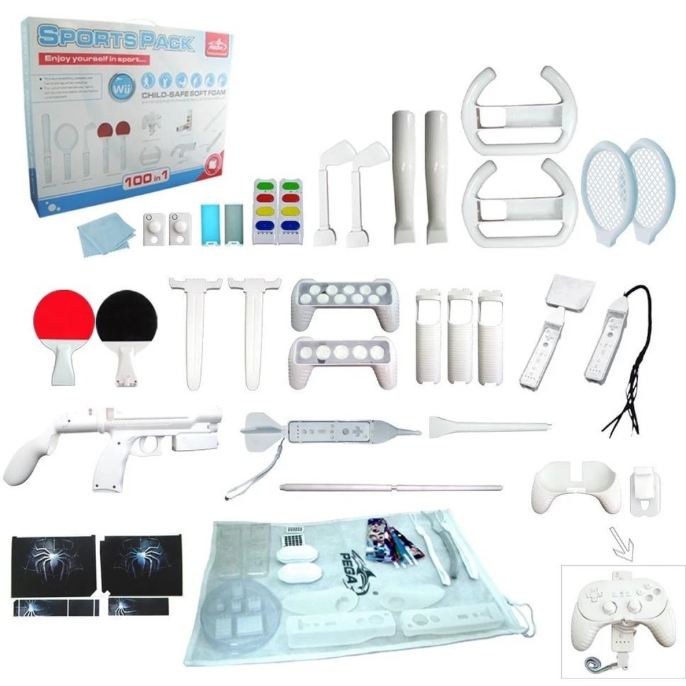 Wii Motion Plus 100in1 Sports Pack - kompletny zestaw akcesoriów do Nintendo Wii