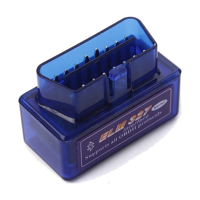 Mini ELM327 Bluetooth v2.1 z przezroczystą, niebieską obudową